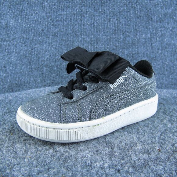PUMA Girls Sneaker Shoes‎ Silver Synthetic Hook & Loop Size T 7 Medium - Picture 1 of 8